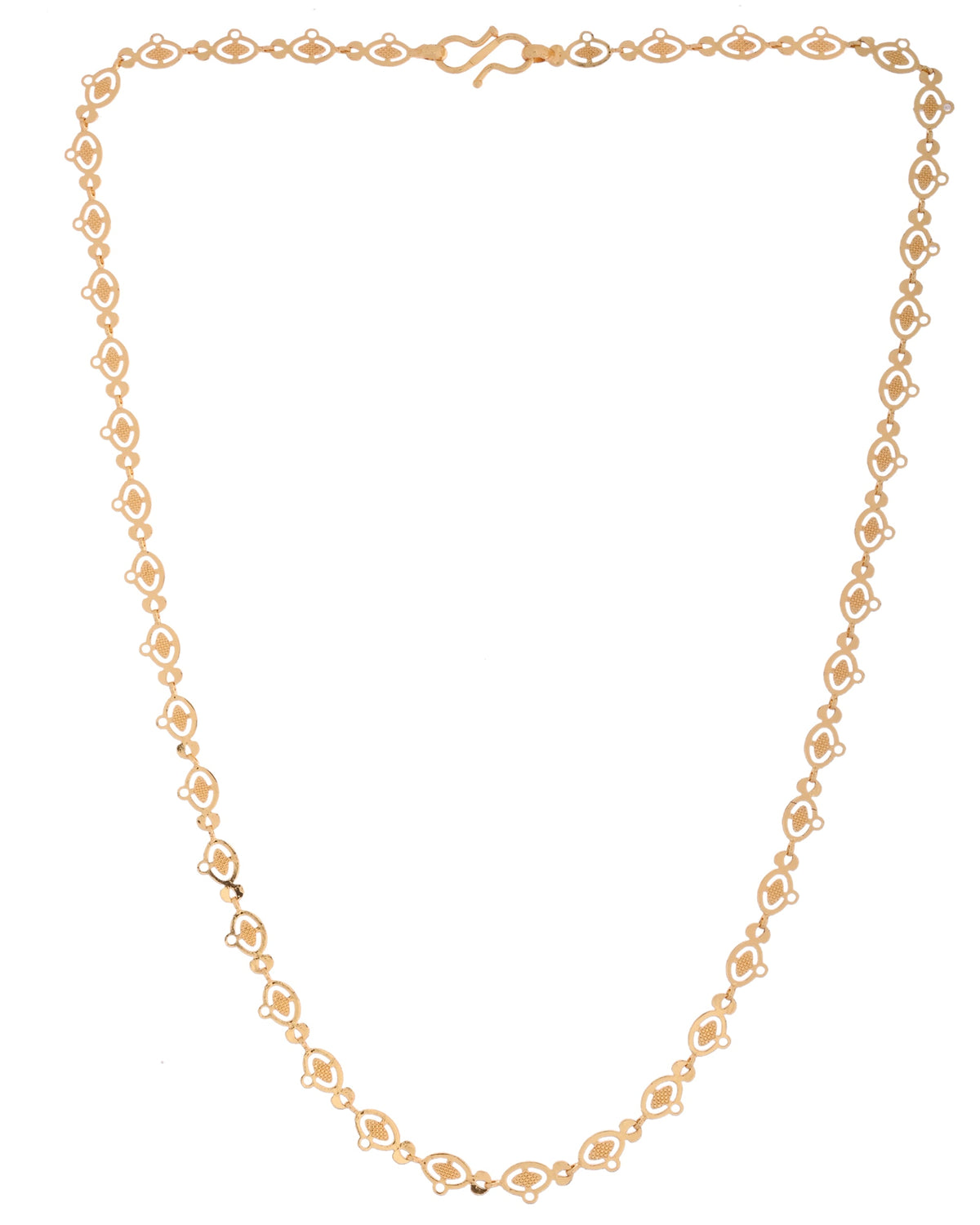 VOJ Gold Polished Oval Shaped Minimal Chain For Women | Grocsy