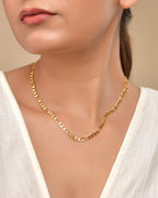 VOJ Gold Polished Minimal Linked Chain For Women | Grocsy