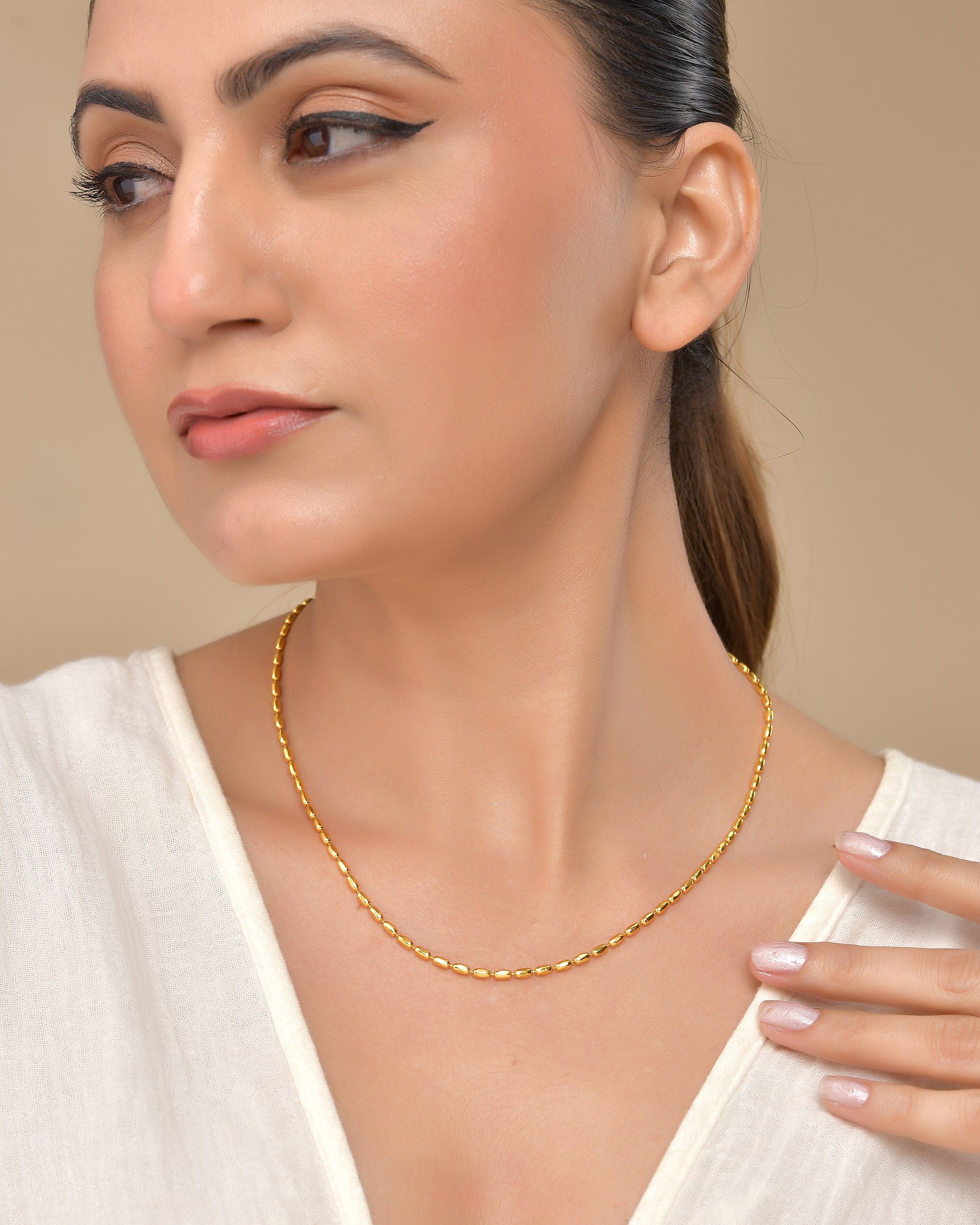 VOJ Gold Polished Stainless Steel Classic Chain | Grocsy