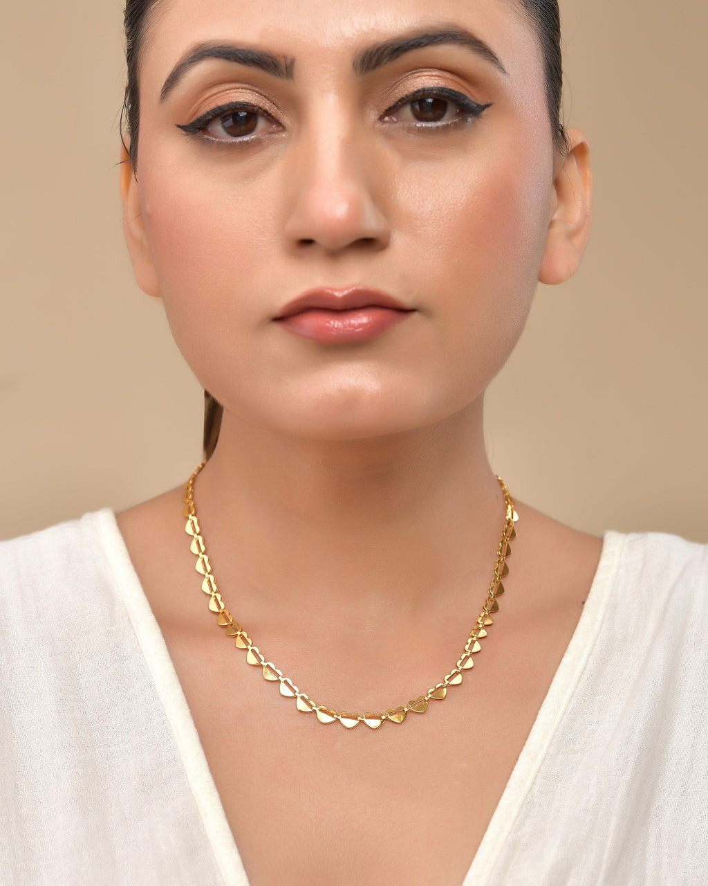 VOJ Heart Shaped Stainless Steel Gold Polished Chain | Grocsy