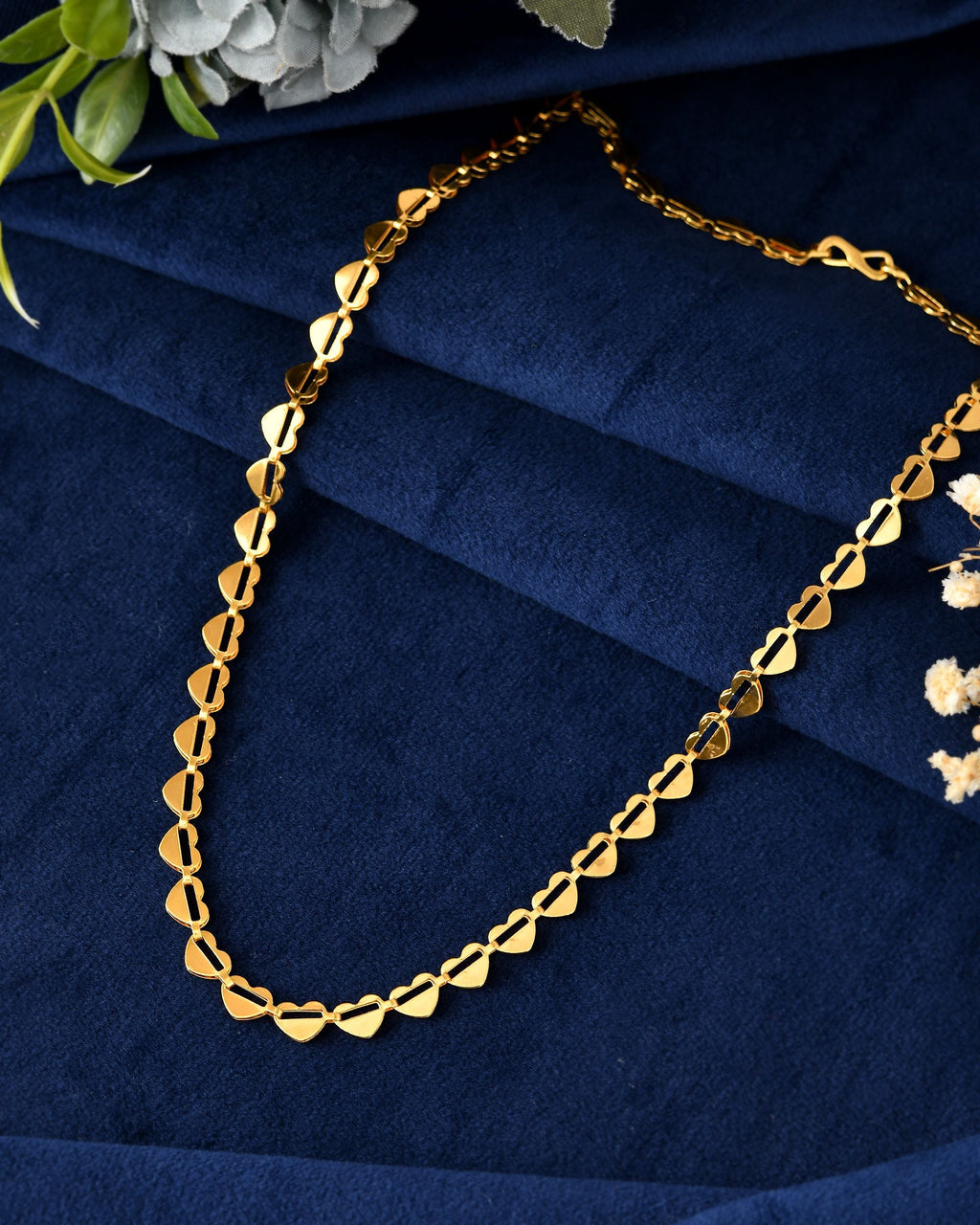 VOJ Heart Shaped Stainless Steel Gold Polished Chain | Grocsy