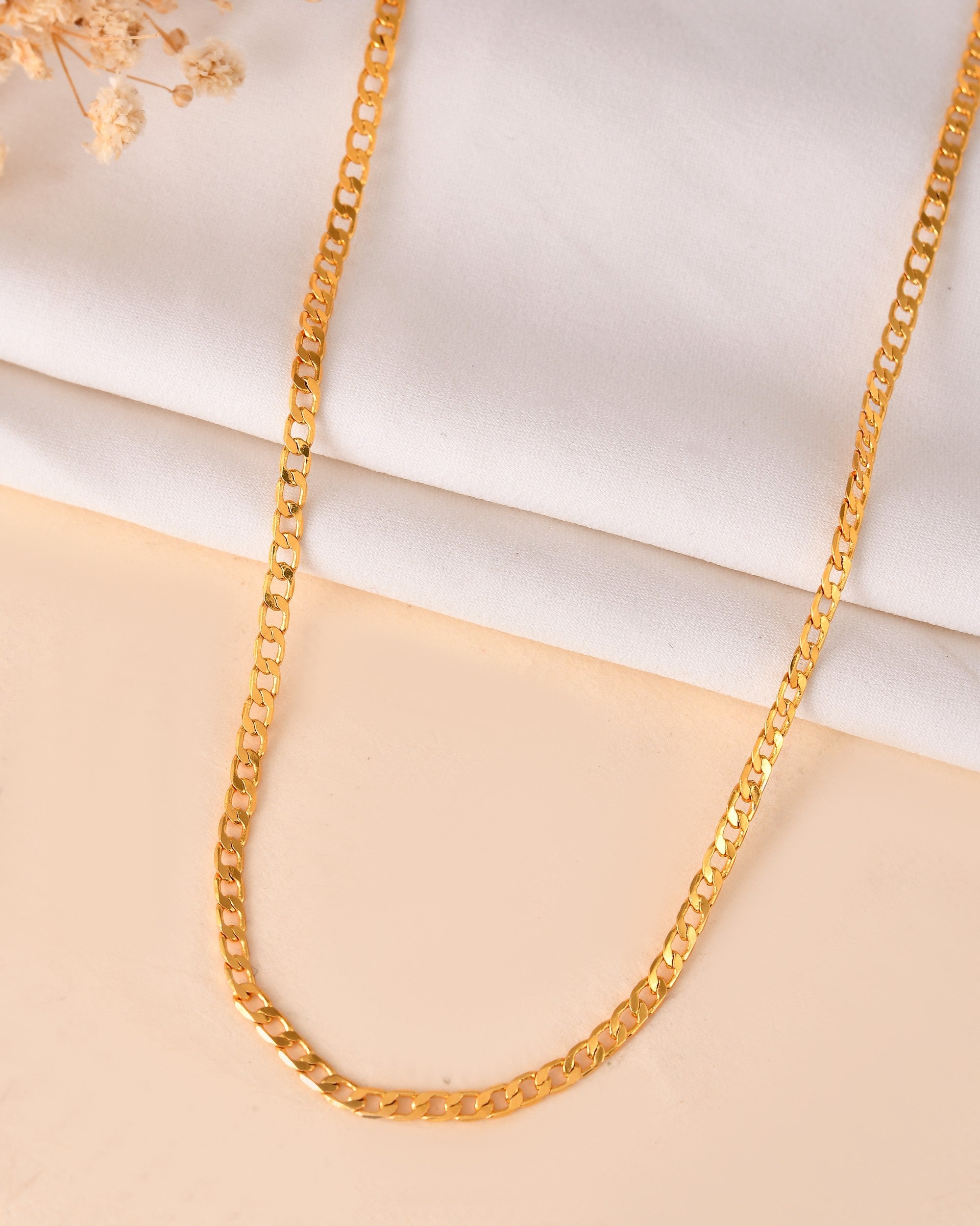 VOJ Stainless Steel Gold Polished Minimal Link Chain For Women | Grocsy