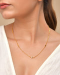 VOJ Gold Polished Star Shaped Minimal Chain For Women | Grocsy