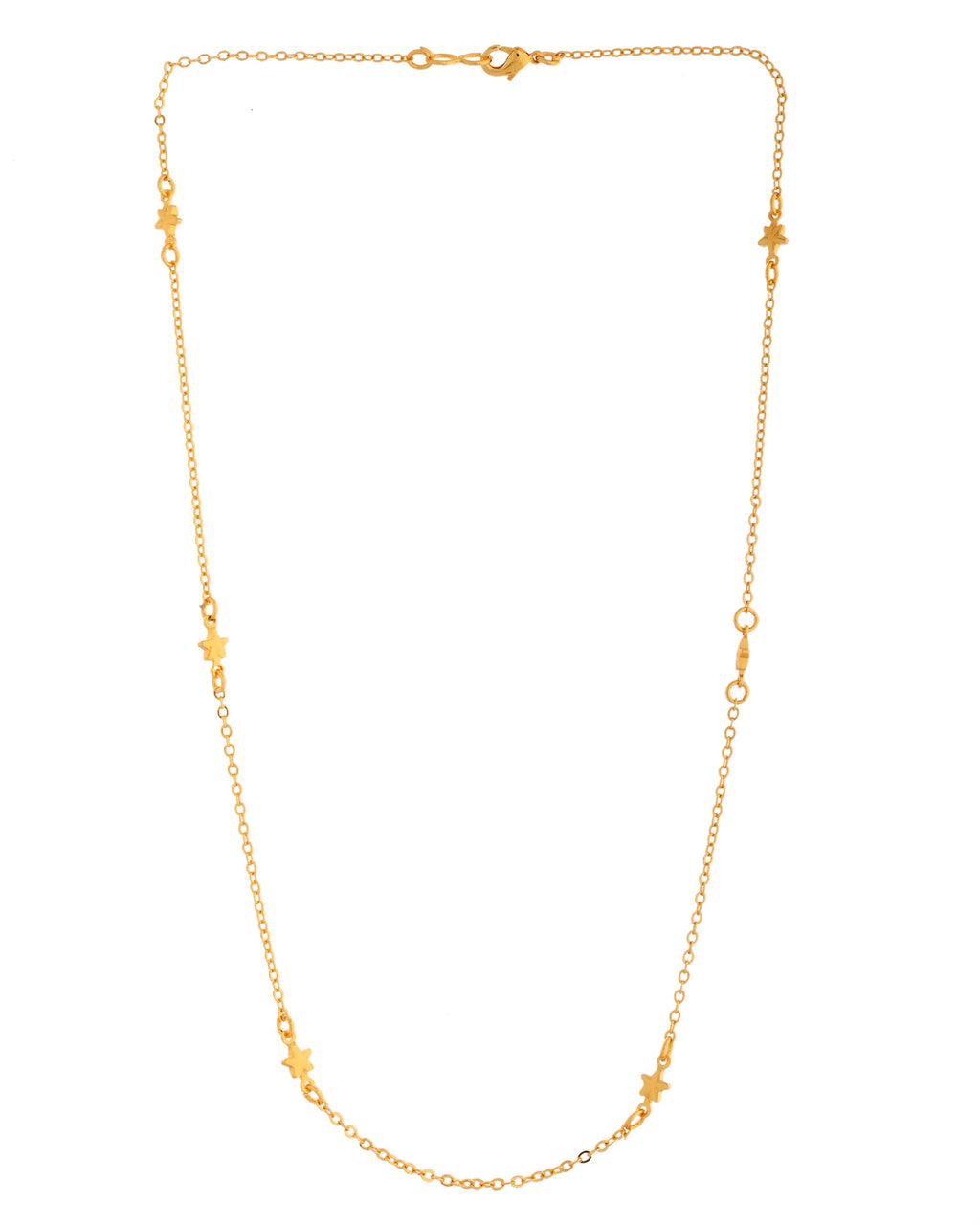 VOJ Gold Polished Star Shaped Minimal Chain For Women | Grocsy
