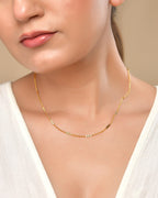 VOJ Women Stainless Steel Gold Polished Minimal Pipe Chain | Grocsy