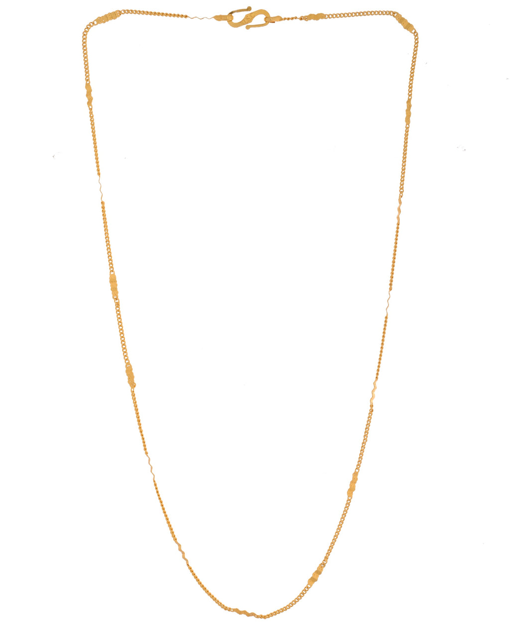 VOJ Women Stainless Steel Gold Polished Minimal Pipe Chain | Grocsy