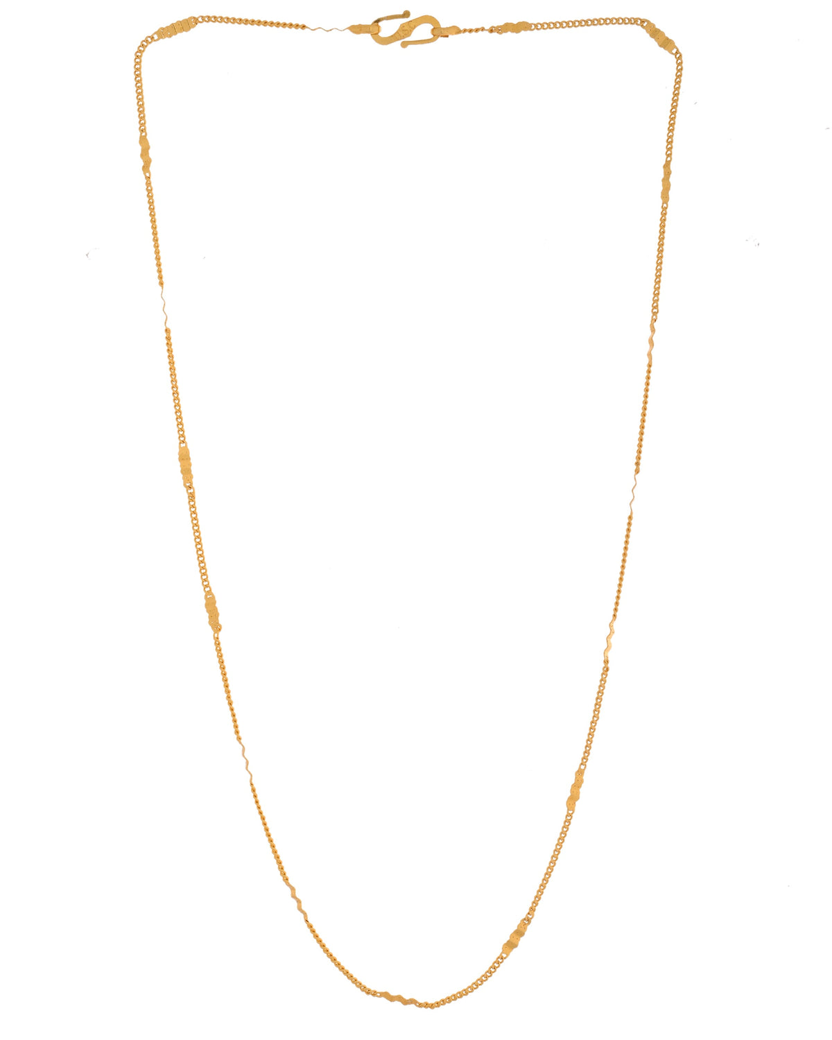VOJ Women Stainless Steel Gold Polished Minimal Pipe Chain | Grocsy