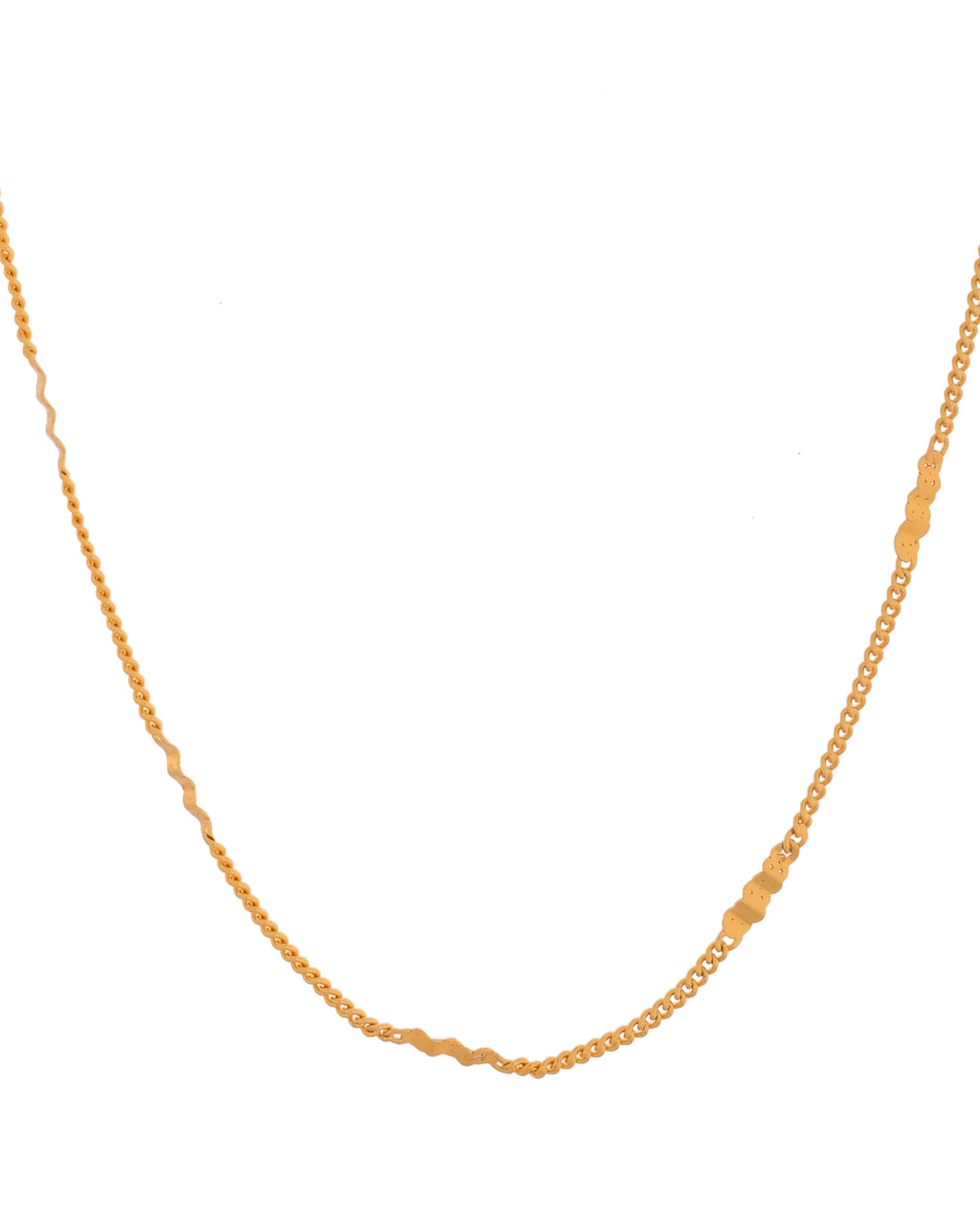 VOJ Women Stainless Steel Gold Polished Minimal Pipe Chain | Grocsy