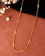 VOJ Women Stainless Steel Gold Polished Minimal Pipe Chain | Grocsy
