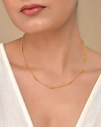 VOJ Women Gold Polished Stainless Steel Minimal Ball Chain | Grocsy