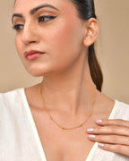 VOJ Women Gold Polished Stainless Steel Minimal Ball Chain | Grocsy
