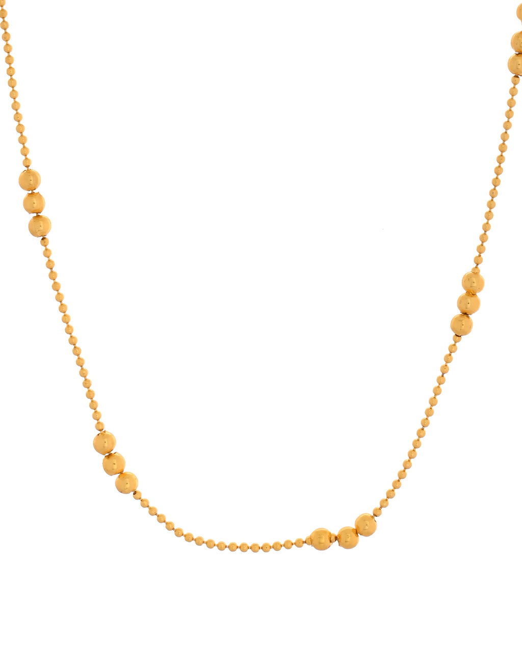 VOJ Women Gold Polished Stainless Steel Minimal Ball Chain | Grocsy