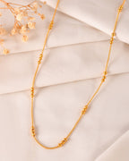 VOJ Women Gold Polished Stainless Steel Minimal Ball Chain | Grocsy
