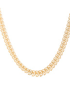 VOJ Women Gold Polished Stainless Steel Minimal Leaf Chain | Grocsy