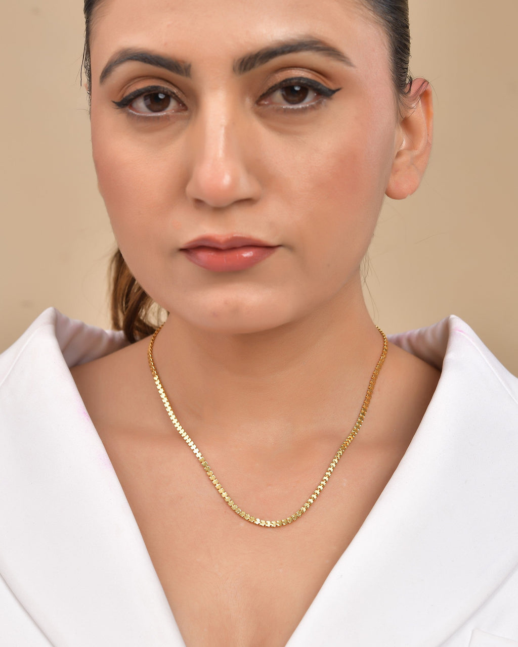 VOJ Women Gold Polished Stainless Steel Elegant Link Chain | Grocsy