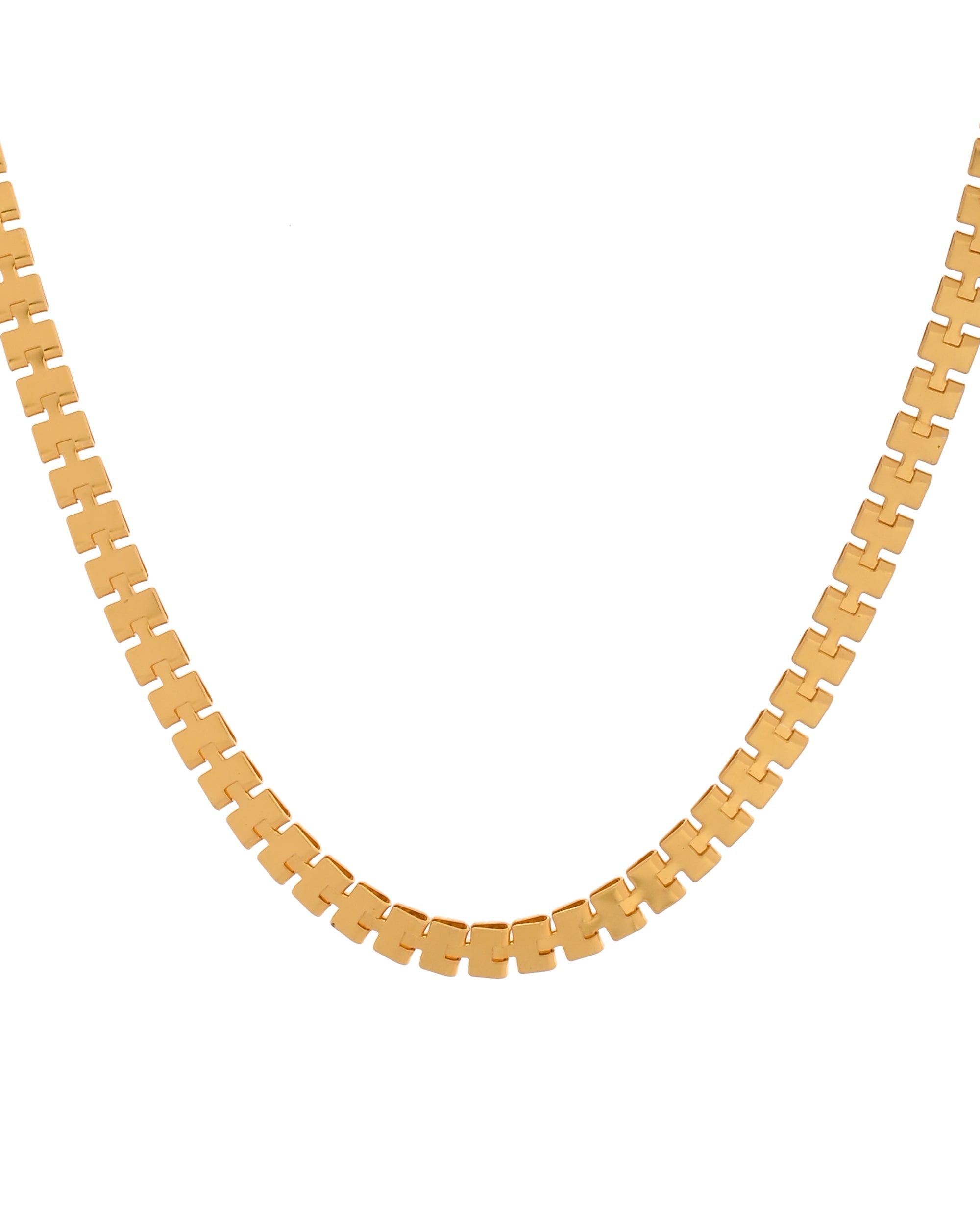 VOJ Women Gold Polished Stainless Steel Elegant Link Chain | Grocsy