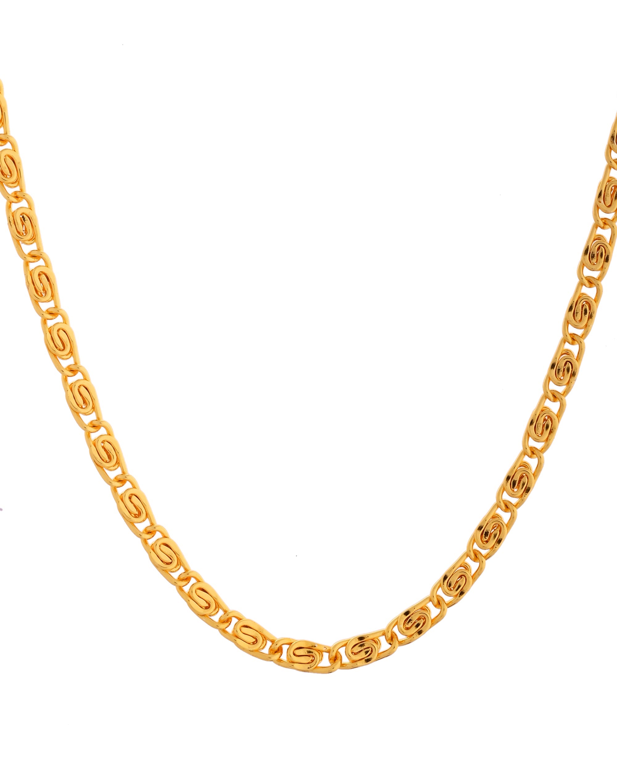 VOJ Gold Polished Minimal Chain For Women | Grocsy