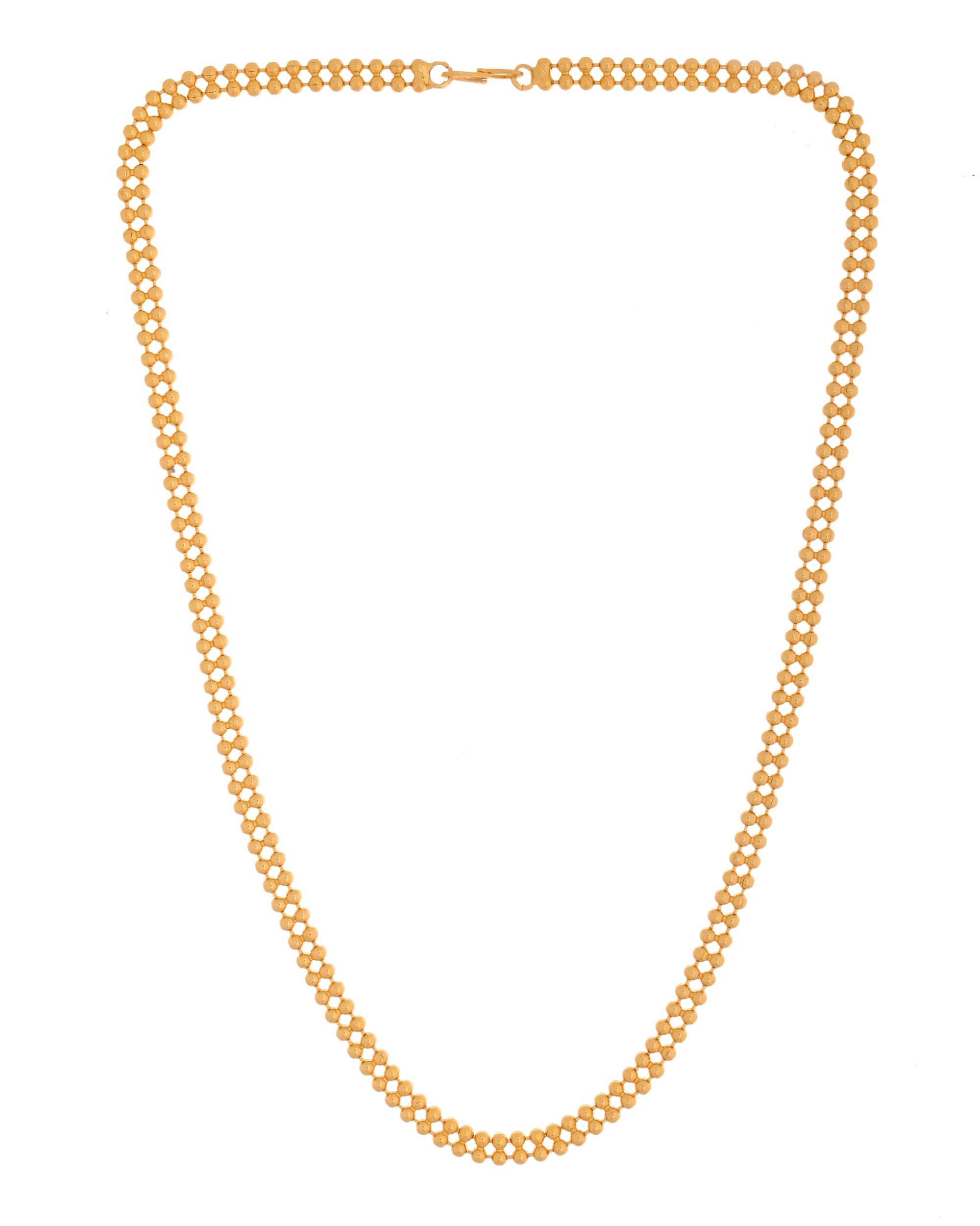 VOJ Gold Polished Ball Shaped Minimal Chain For Women | Grocsy