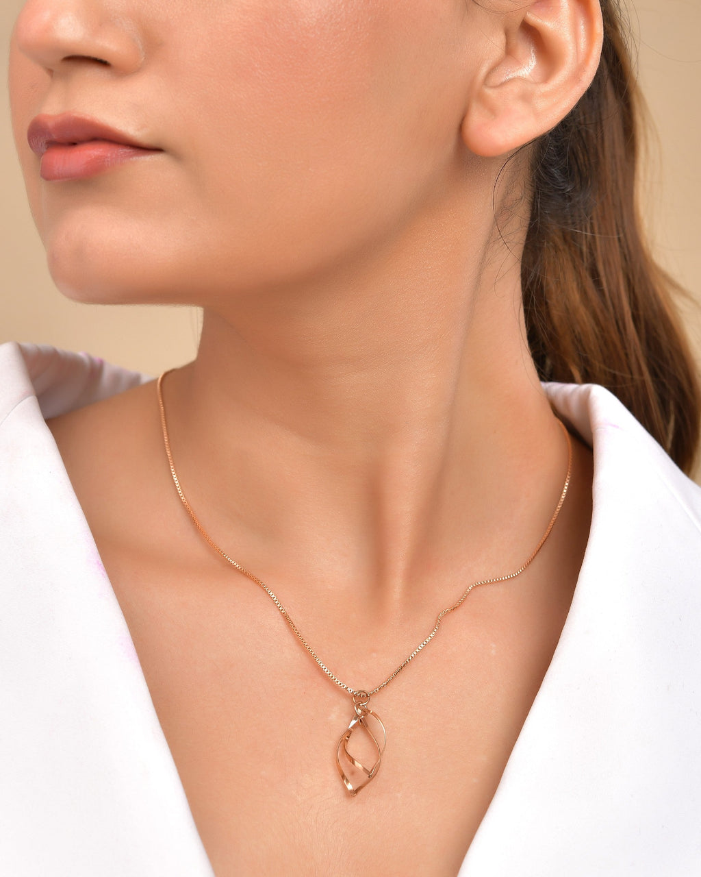 VOJ Rose Gold Polished Chain With Designer Pendant | Grocsy