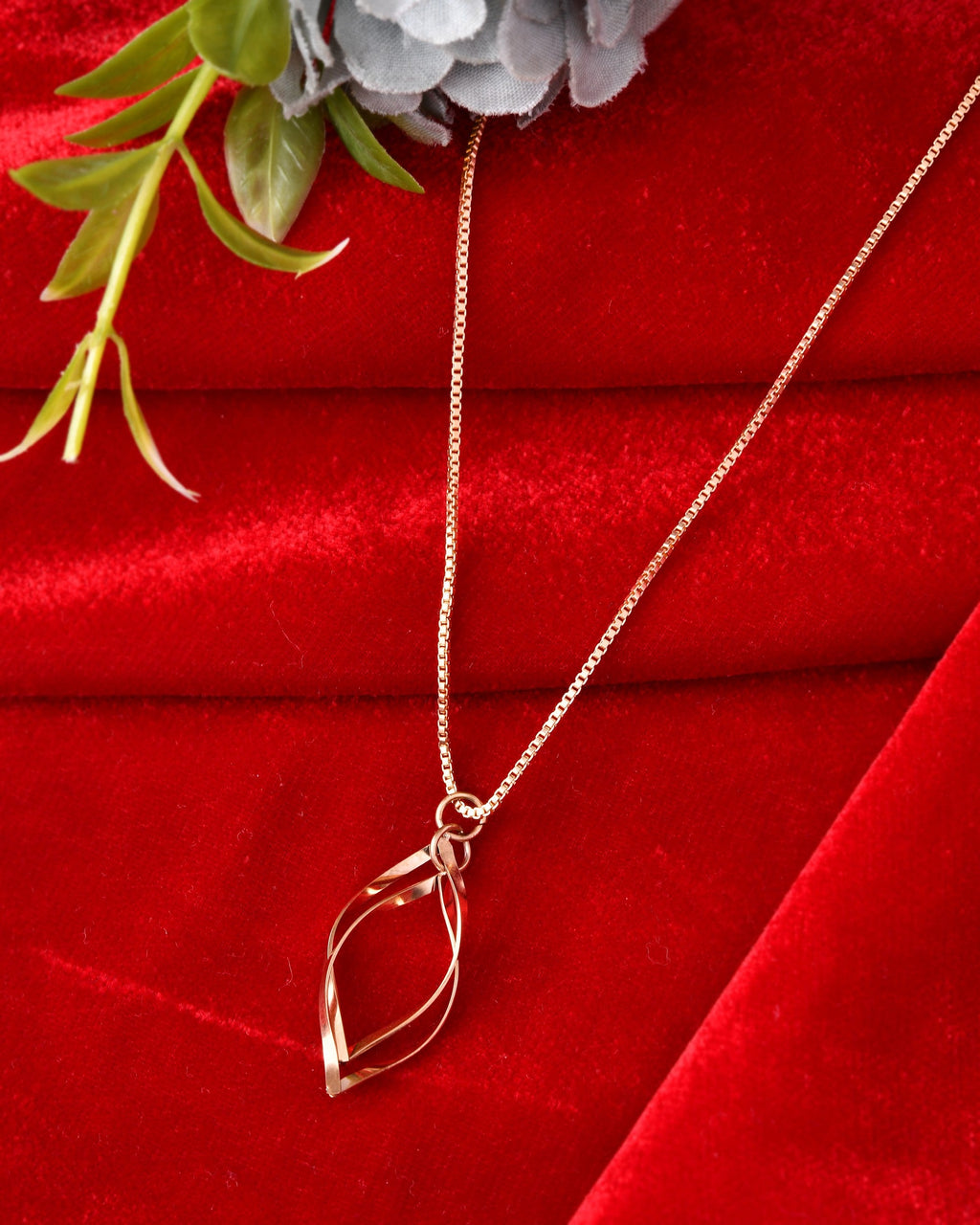 VOJ Rose Gold Polished Chain With Designer Pendant | Grocsy