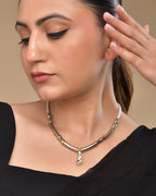 VOJ Silver Plated Elegant Stainless Steel Designer Necklace | Grocsy