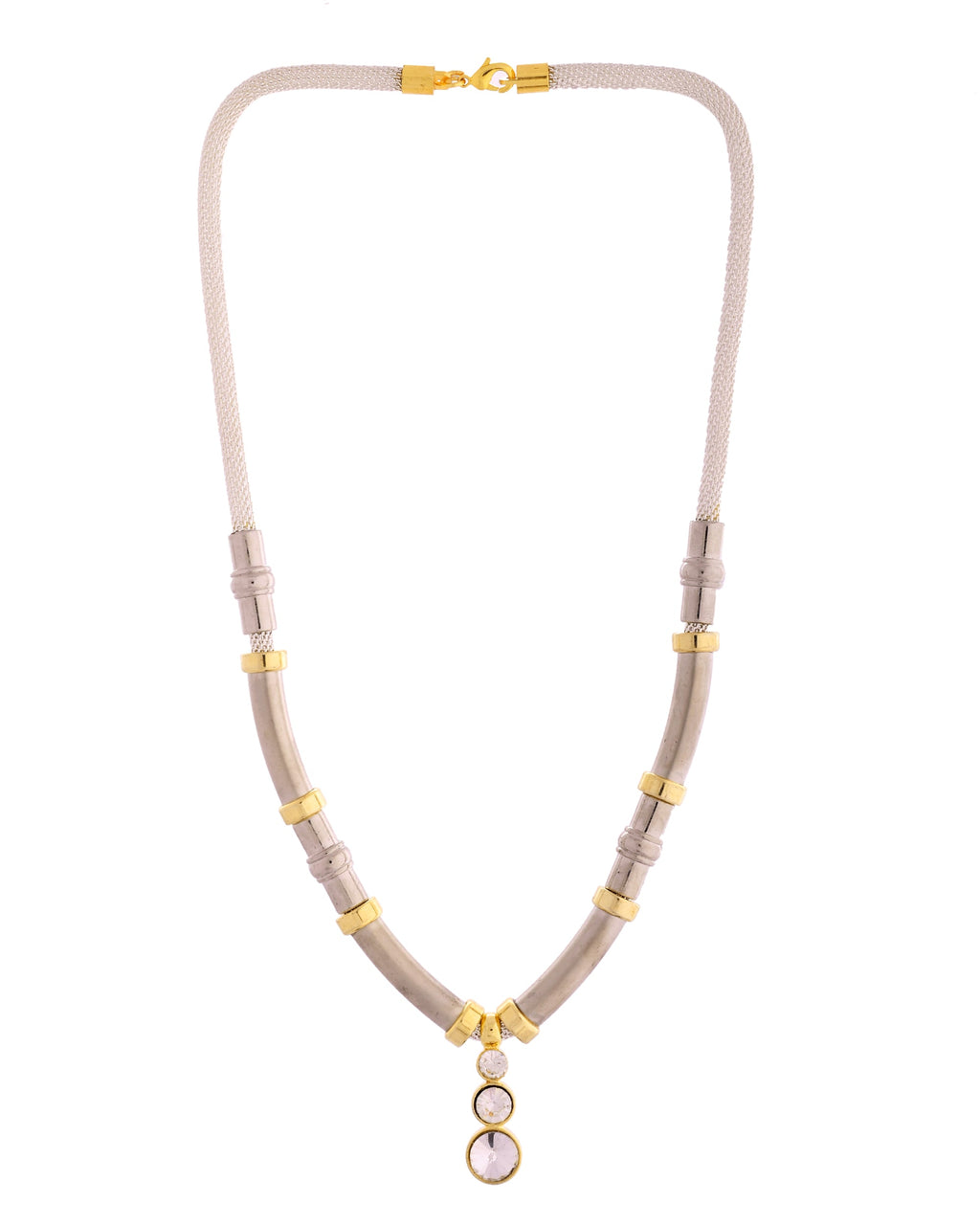 VOJ Silver Plated Elegant Stainless Steel Designer Necklace | Grocsy