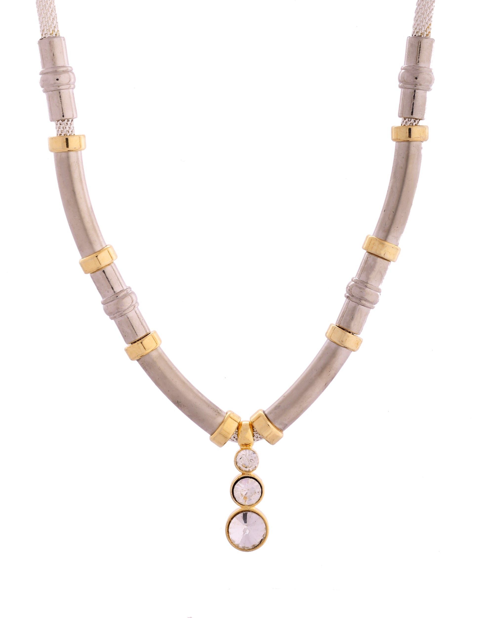VOJ Silver Plated Elegant Stainless Steel Designer Necklace | Grocsy