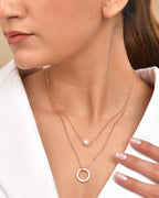 VOJ Gold Polished Multi Layer Pearl Studded Designer Chain | Grocsy