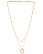 VOJ Gold Polished Multi Layer Pearl Studded Designer Chain | Grocsy