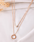 VOJ Gold Polished Multi Layer Pearl Studded Designer Chain | Grocsy