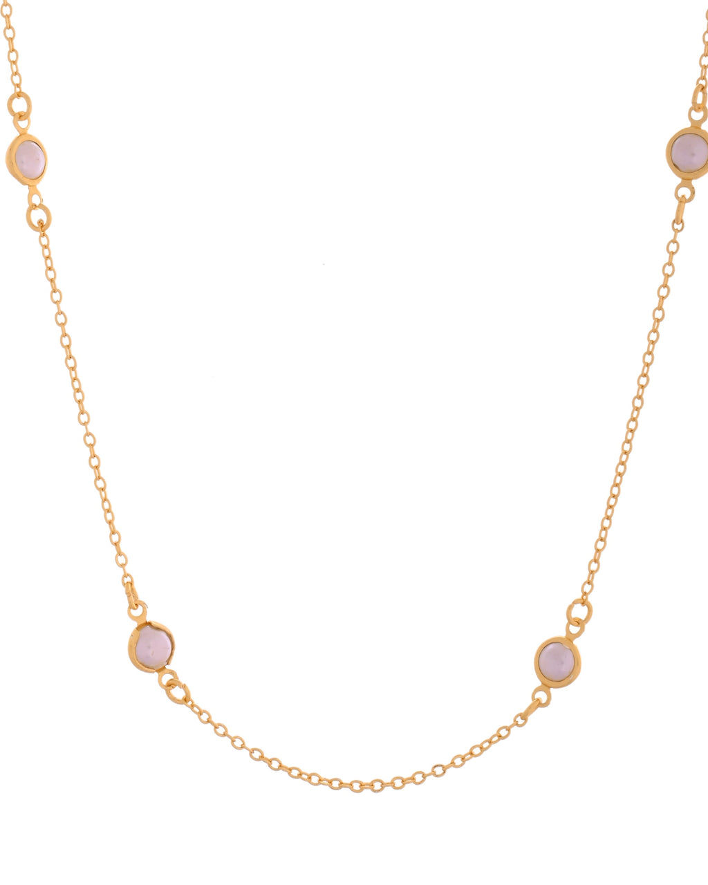 VOJ Gold Polished Women Pearl Studded Stainless Steel Chain | Grocsy