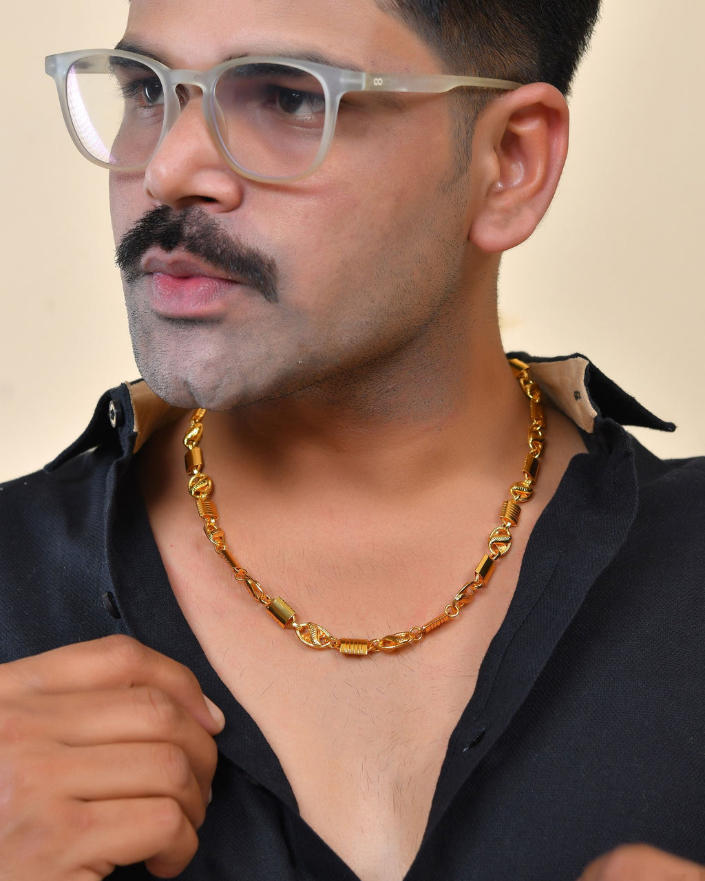 VOJ Men Designer Stainless Steel Gold Polished Chain | Grocsy