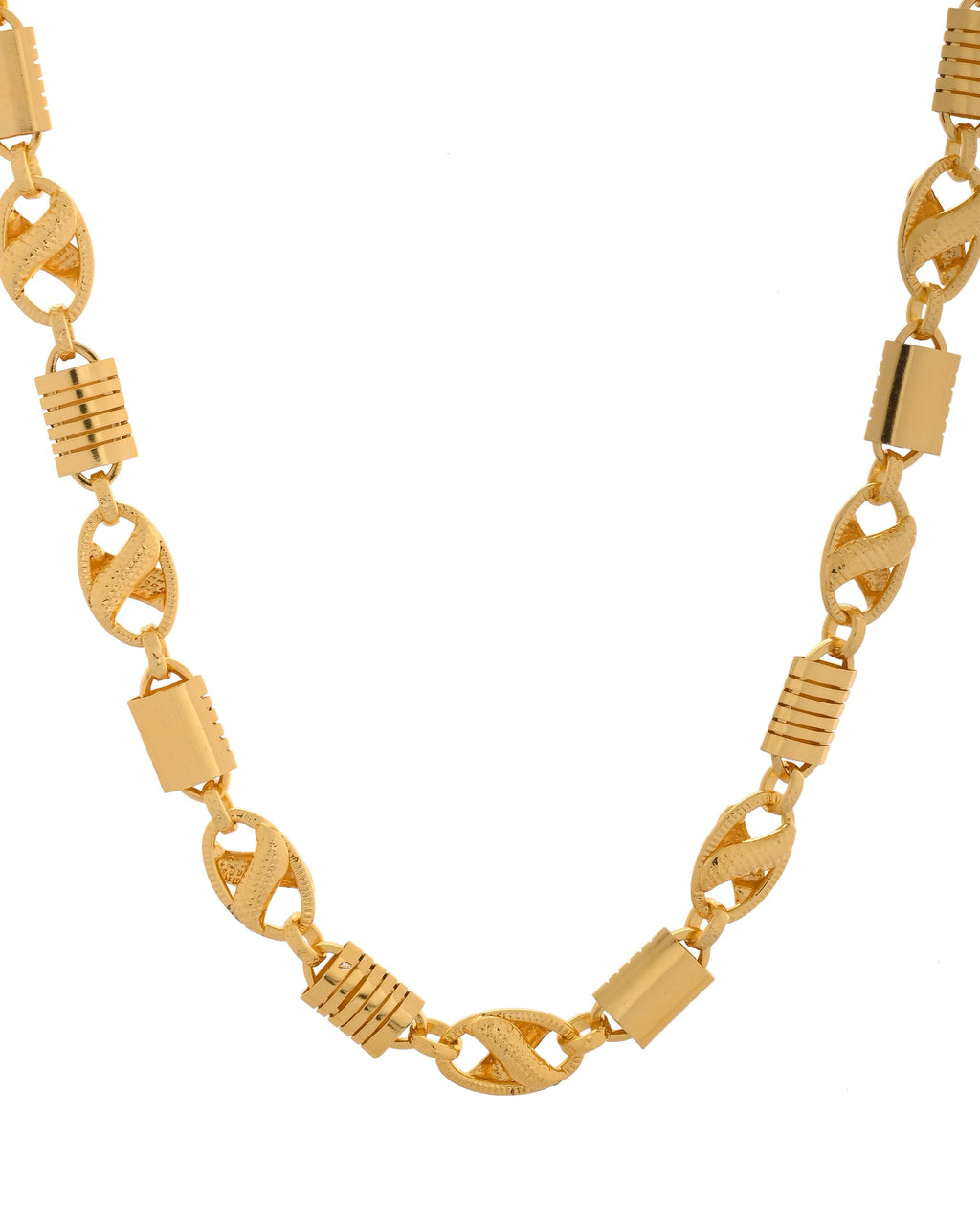 VOJ Men Designer Stainless Steel Gold Polished Chain | Grocsy