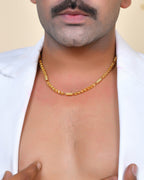 VOJ Men Pipe Shaped Gold Polished Chain | Grocsy
