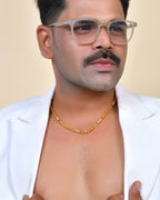 VOJ Men Pipe Shaped Gold Polished Chain | Grocsy