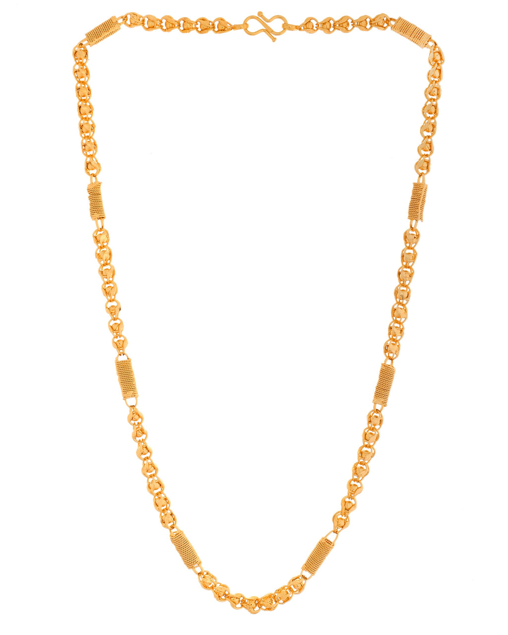 VOJ Men Pipe Shaped Gold Polished Chain | Grocsy
