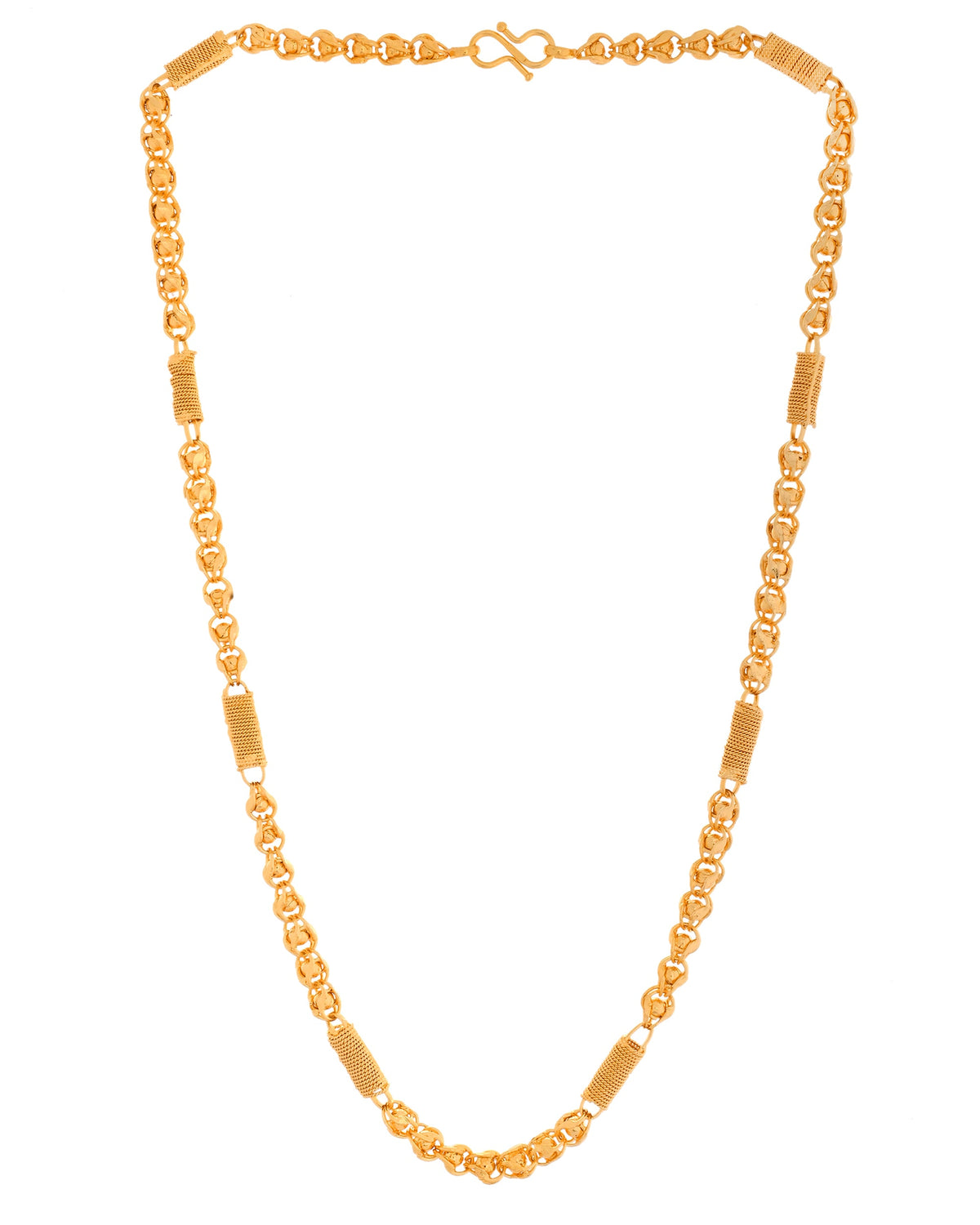 VOJ Men Pipe Shaped Gold Polished Chain | Grocsy