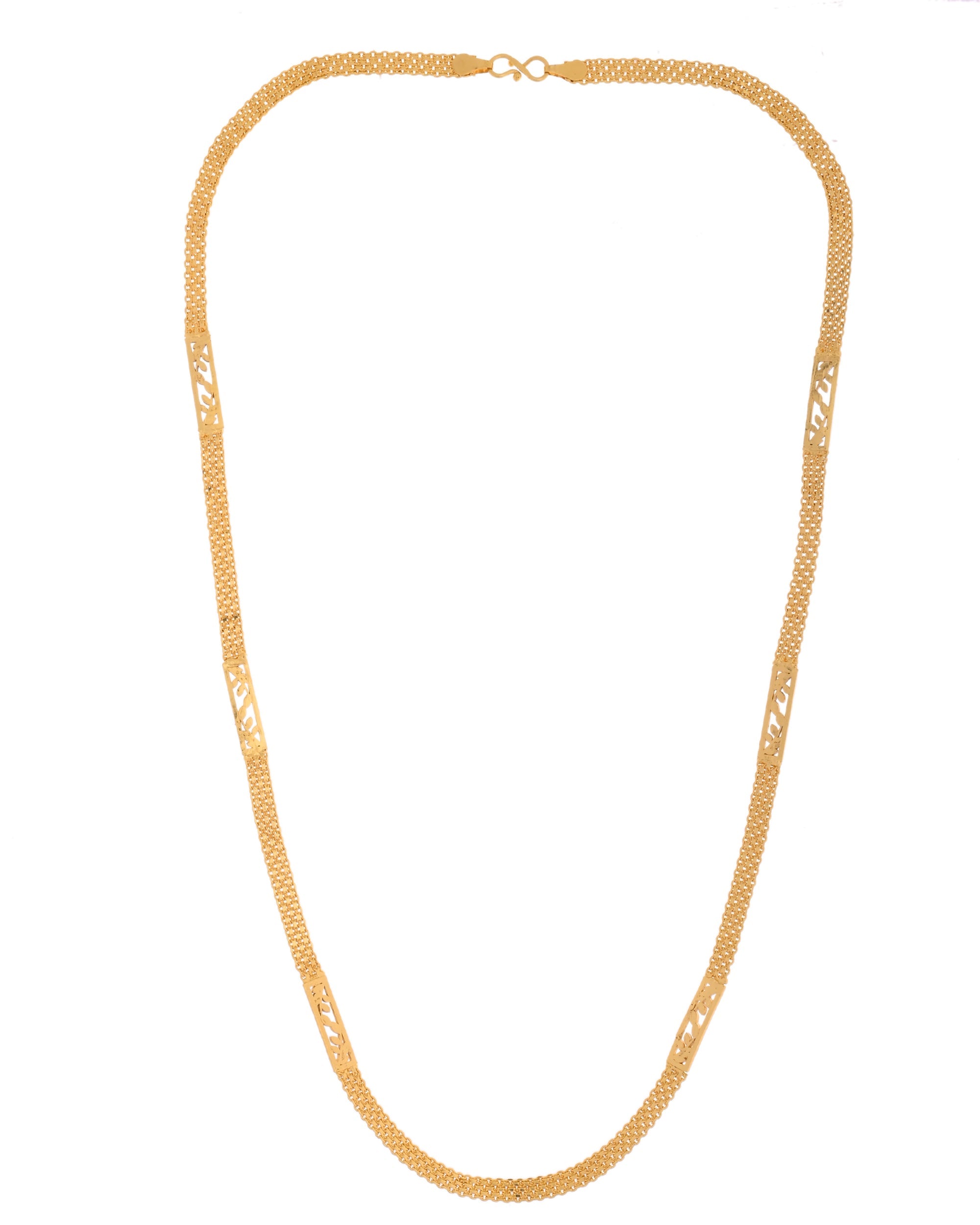 VOJ Men Designer Stainless Steel Gold Polished Classic Chain | Grocsy