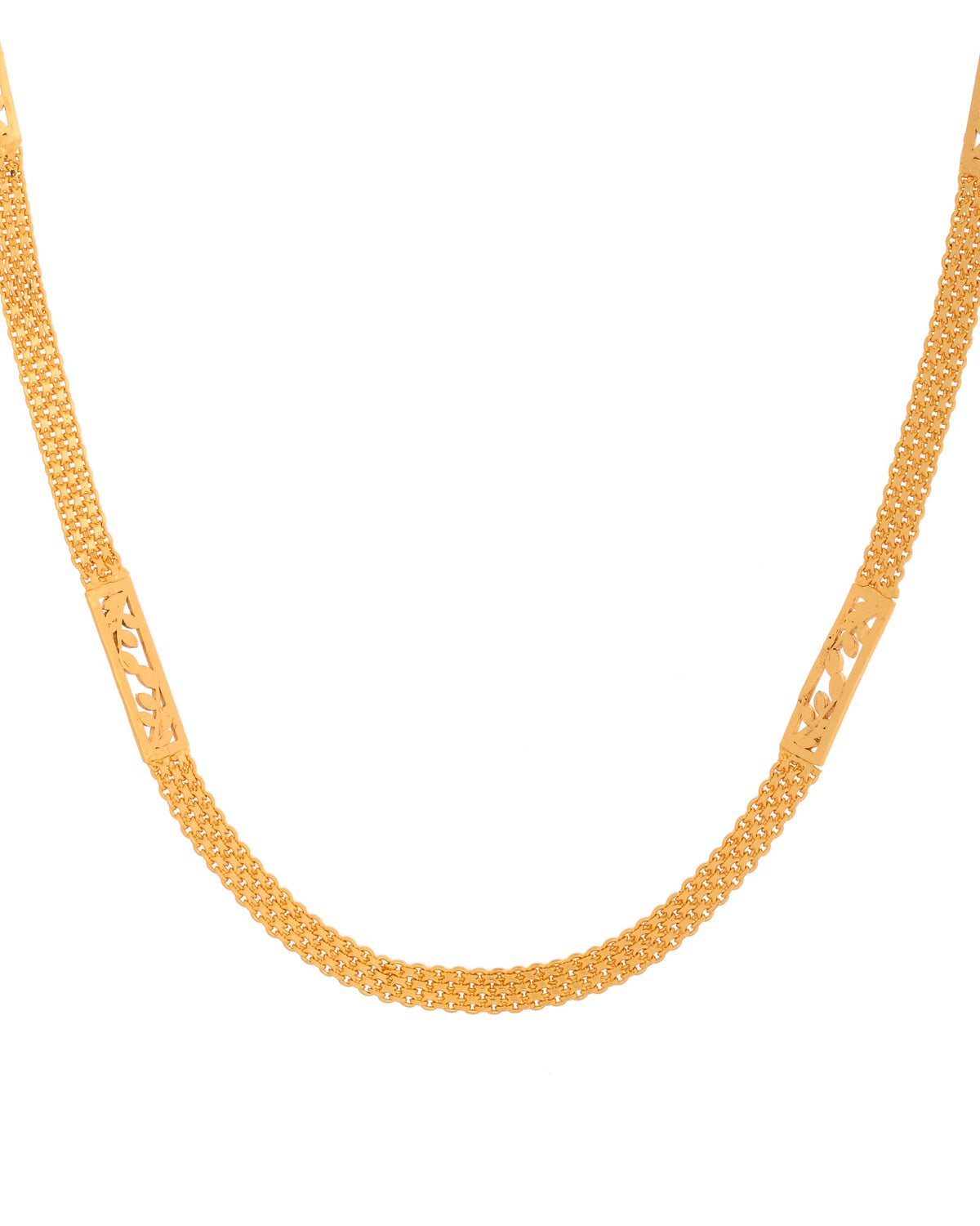 VOJ Men Designer Stainless Steel Gold Polished Classic Chain | Grocsy