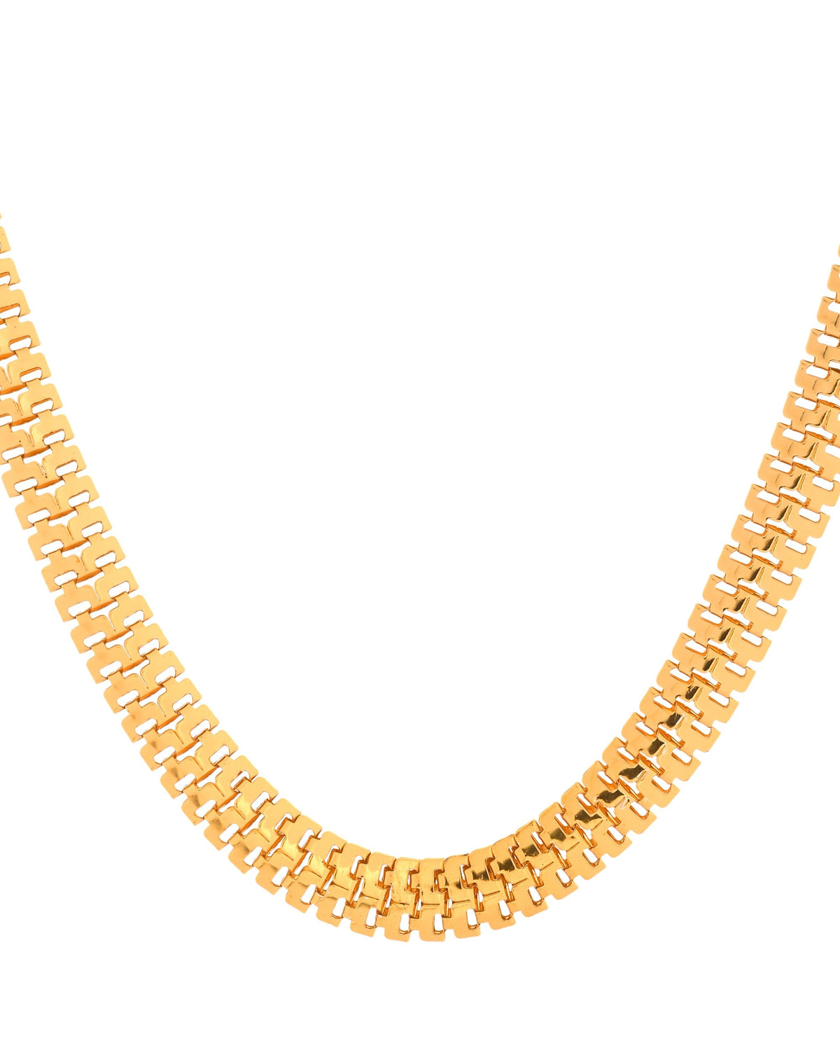 VOJ Stainless Steel Men Gold Polished Thick Chain | Grocsy