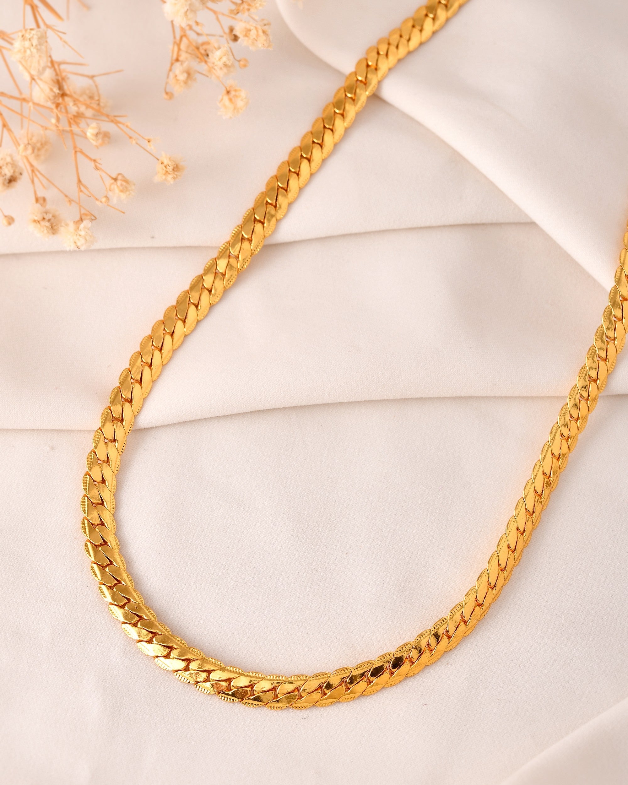 VOJ Gold Polished Stainless Steel Chain For Men | Grocsy