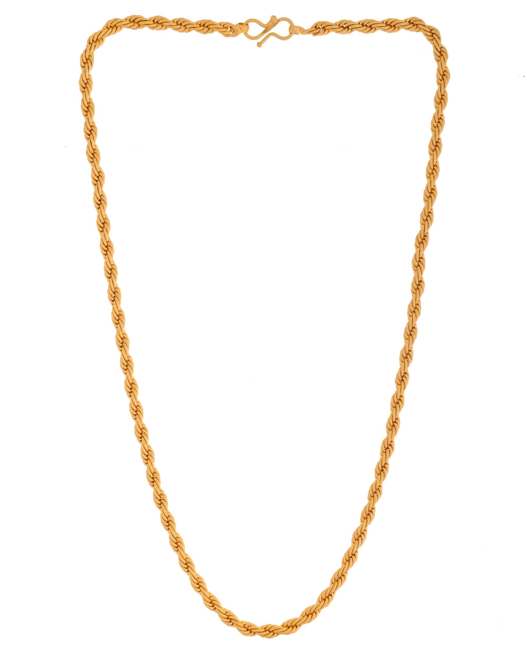 VOJ Gold Polished Twisted Stainless Steel Chain For Men | Grocsy