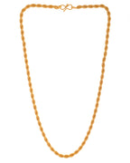 VOJ Gold Polished Twisted Stainless Steel Chain For Men | Grocsy