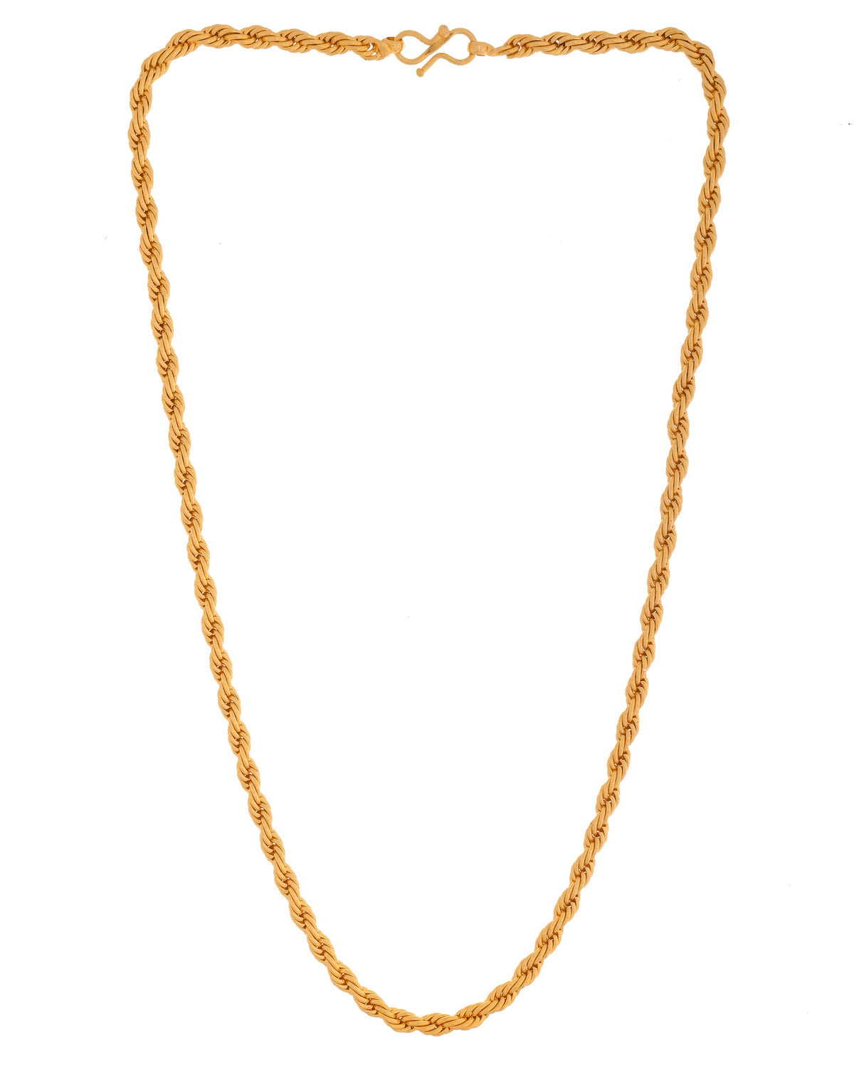 VOJ Gold Polished Twisted Stainless Steel Chain For Men | Grocsy