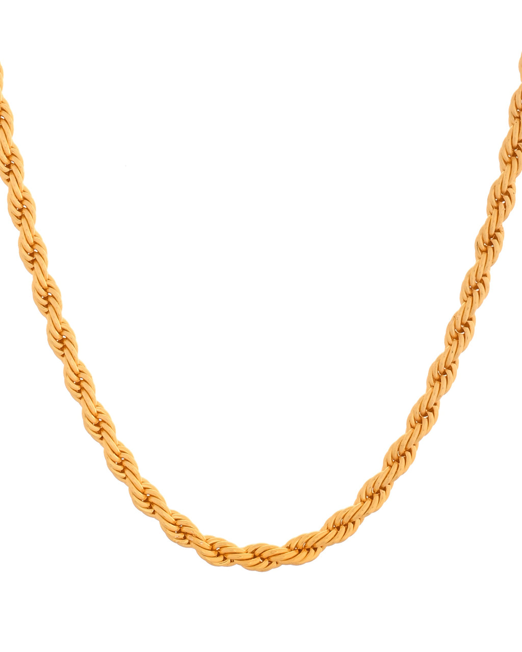 VOJ Gold Polished Twisted Stainless Steel Chain For Men | Grocsy