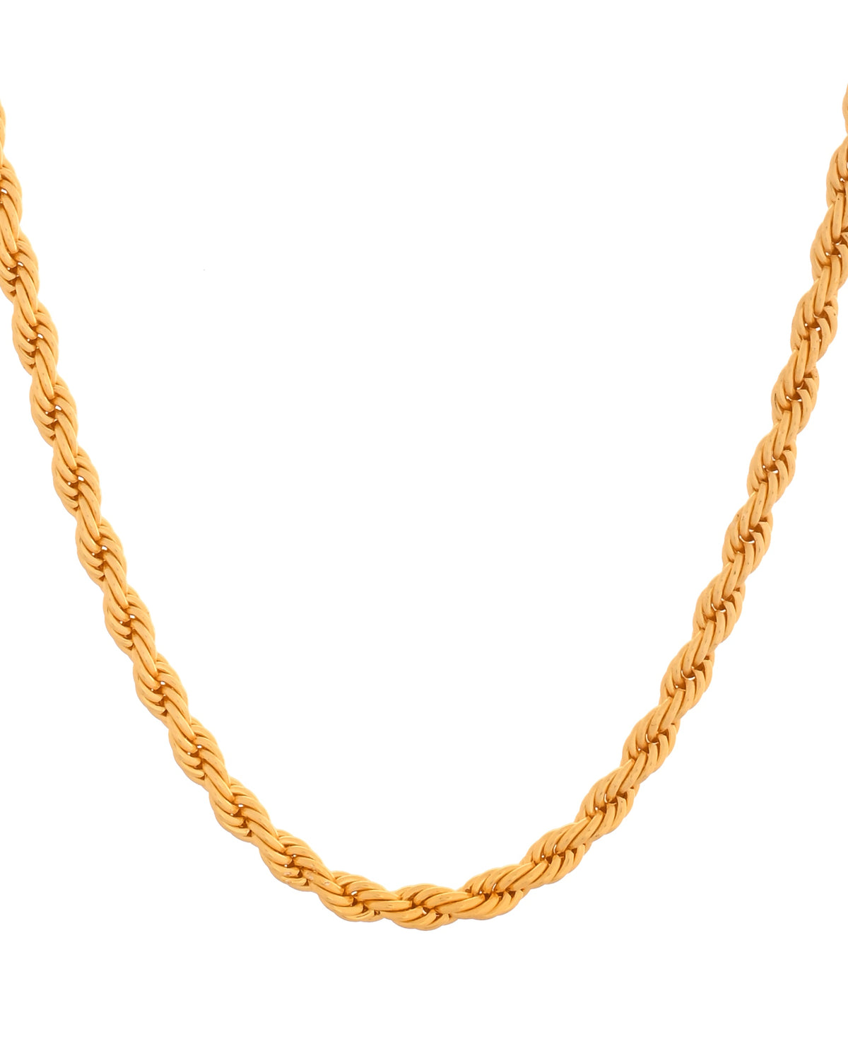VOJ Gold Polished Twisted Stainless Steel Chain For Men | Grocsy