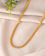 VOJ Gold Polished Twisted Stainless Steel Chain For Men | Grocsy