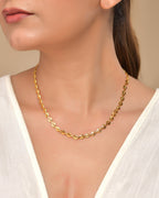 VOJ Gold Polished Geometrical Shaped Stainless Steel Chain For Women | Grocsy