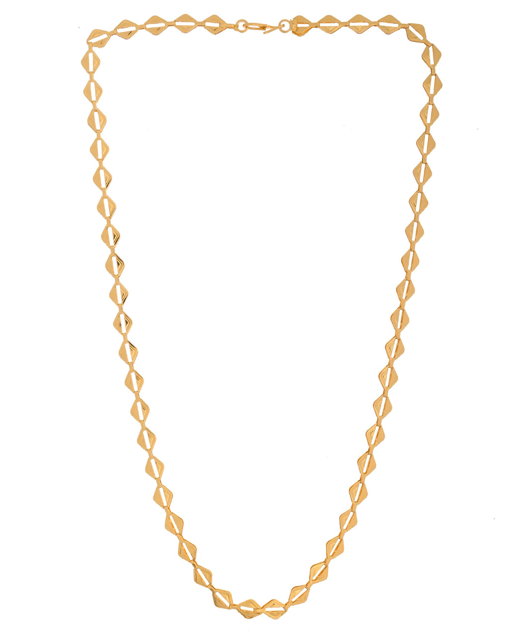 VOJ Gold Polished Geometrical Shaped Stainless Steel Chain For Women | Grocsy