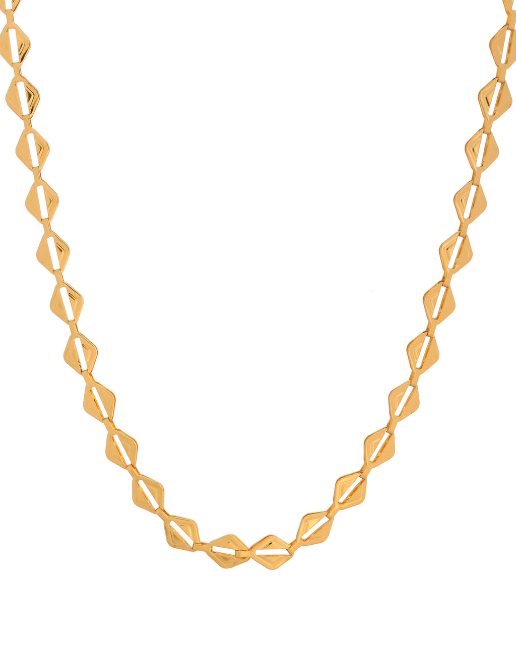 VOJ Gold Polished Geometrical Shaped Stainless Steel Chain For Women | Grocsy
